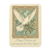 オリーブの枝を持つ鳩 クリスマス マグネット (縦)