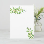 オリーブの枝を飾った賢いグリーンの装飾をカスタマイズ 招待状 (スタンド正面)