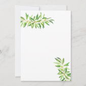 オリーブの枝を飾る 自由に選べる セージのグリーン 招待状 (正面)