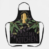 オリーブの枝オリーブ油パーソナライズされたグルメ エプロン (正面)