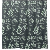 オリーブの枝パターン シャワーカーテン (正面)