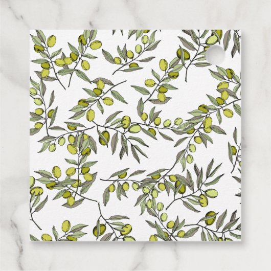 オリーブの枝フレーム結婚式の引き出物ラベル フェイバータグ (裏面)