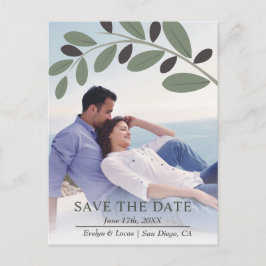 オリーブの枝地中海のの写真の日付を保存 ポストカード