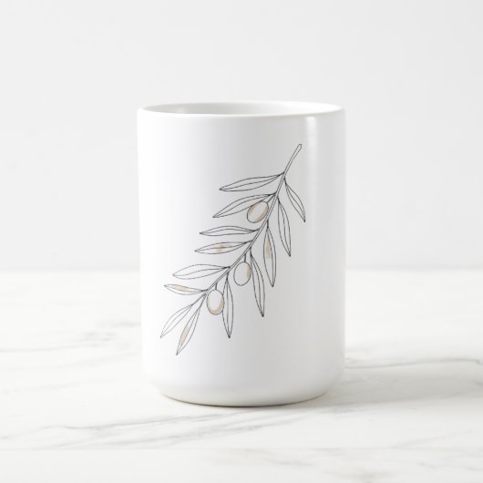 オリーブの枝葉 コーヒーマグカップ (中央)
