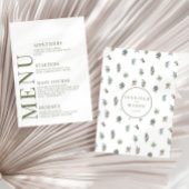 オリーブの枝離れ緑の結婚のメニューカード エンクロージャーカード