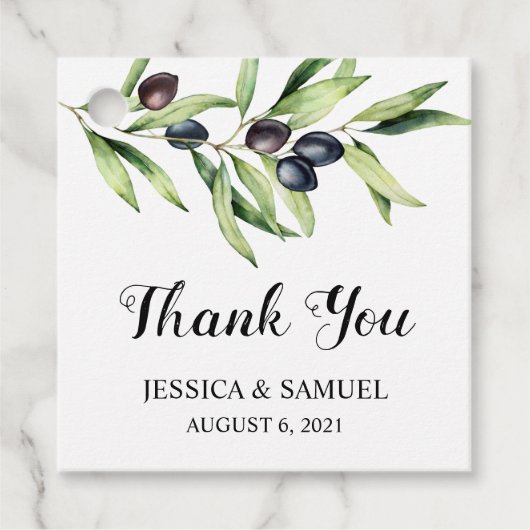 オリーブの枝 ウェディング サンクス フェイバータグ (正面)