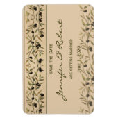 オリーブの枝:トスカーナのTouch日付を保存 マグネット (縦)