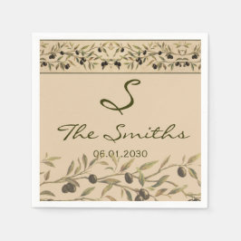 オリーブの枝：トスカーナTouch結婚ズ スタンダードカクテルナプキン