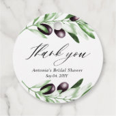 オリーブの枝 ブライダルシャワー クラシック ラウンド ステッカー フェイバータグ (裏面)