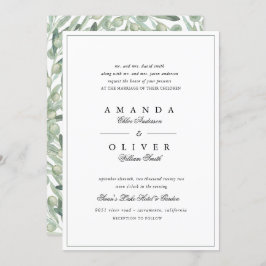 オリーブの枝 ボタニカル グリーン エレガント ウェディング 招待状