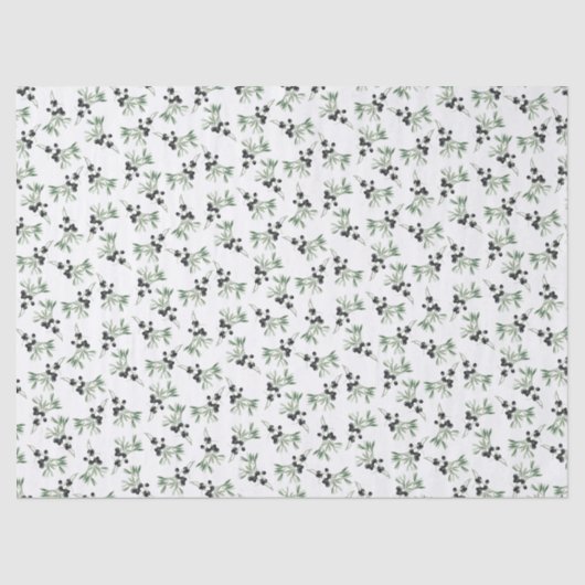 オリーブの枝 ボタニカル シンプル デコレーション パターン 薄葉紙 (正面)