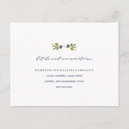 オリーブの枝 ボーホー ガーデン ホテル カード (正面)