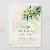 オリーブの枝 メディテレーニアンボタニカル 40歳の誕生日 招待状 (正面)