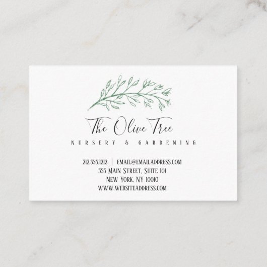 オリーブの枝 名刺 (裏面)