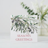 "オリーブの枝"季節の挨拶フラットクリスマス カード (スタンド正面)