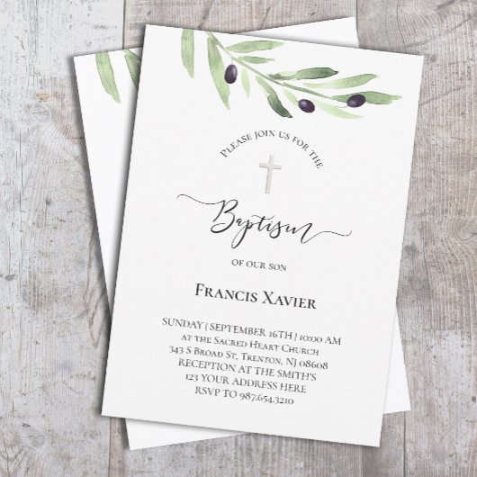 オリーブの枝 洗礼 招待状