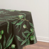 オリーブの枝、黒 テーブルクロス (インサイチュ)