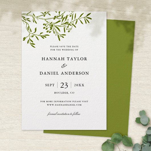 オリーブの枝 Save the Date カード
