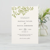 オリーブの枝 Save the Date カード | アイボリー (スタンド正面)