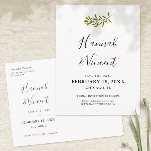 オリーブの枝 Save the Date ポストカード