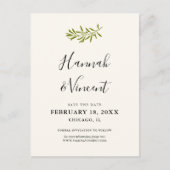 オリーブの枝 Save the Date ポストカード | アイボリー (正面)