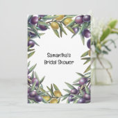 オリーブの植物モダンの葉オリーブ緑シック 招待状 (スタンド正面)