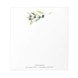オリーブの水彩イラストメモ帳 ノートパッド