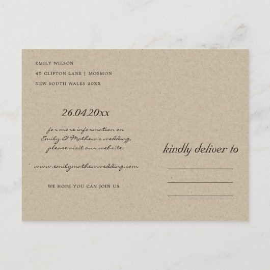 オリーブの水色の葉のフローラは日付カードを保存 案内ポストカード (裏面)