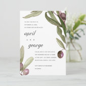 オリーブの水色の葉の私たちは結び目の招待状 サンキューカード (スタンド正面)