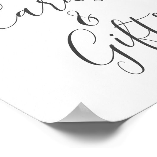 オリーブの結婚式のカードとギフトサイン ポスター (角)