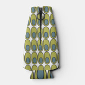 オリーブの緑と灰色の楕円を繰り返す ボトルクーラー (裏面)