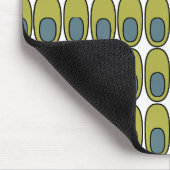 オリーブの緑と灰色の楕円を繰り返す マウスパッド (コーナー)