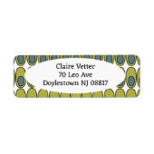 オリーブの緑と灰色の楕円を繰り返す ラベル (正面)