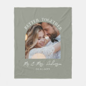 オリーブの緑のアーチフォト結婚のギフトホームデコール フリースブランケット (正面)
