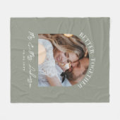 オリーブの緑のアーチフォト結婚のギフトホームデコール フリースブランケット (正面(横))