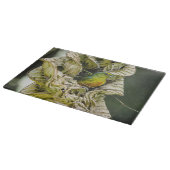 オリーブの背中のユーフォニア、野生動物の鳥の写真 カッティングボード (角)