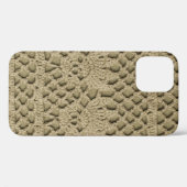 オリーブの背景にオリーブグリーンの手作りレース Case-Mate iPhoneケース (裏面 (横))