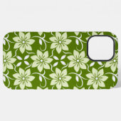 オリーブの花の連続柄 iPhoneケース (裏面横)