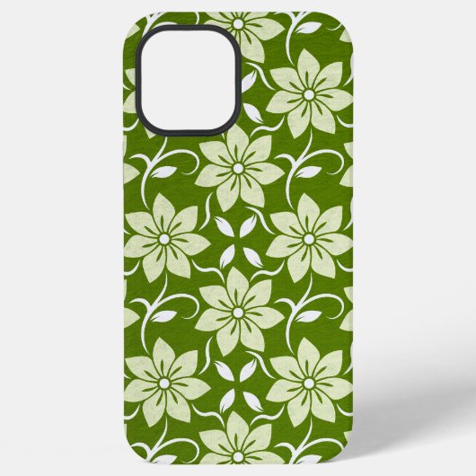 オリーブの花の連続柄 iPhoneケース (裏面)