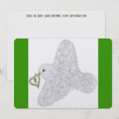 オリーブの花冠を飾ったかわいい鳩の新年 シーズンカード (正面/裏面)