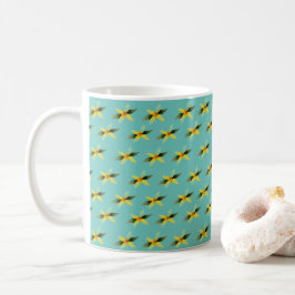 オリーブの花柄の陶器マグカップ コーヒーマグカップ