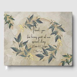 オリーブの花輪 ウェディング ゲストブック パーソナライズド