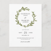オリーブの花輪 Save the Date ポストカード (正面)