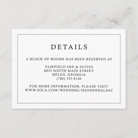 オリーブの葉のモノグラムクレスト詳細カード エンクロージャーカード (正面)