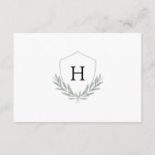 オリーブの葉のモノグラムクレスト詳細カード エンクロージャーカード (裏面)