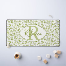オリーブの葉のモノグラム カスタム Sage Green Rich
