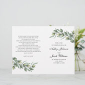 オリーブの葉。イタリアンウェディングプログラム折り畳み式 (スタンド正面)