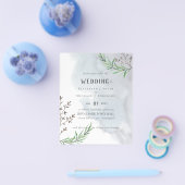 オリーブの葉 ダスティーブルー ウェディング フライヤー (シングル)