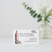 オリーブの酢のボトルのシェフのケイタリングビジネスカード 名刺 (スタンド正面)