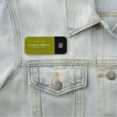 オリーブはっきりしたダークグリーン&ブラックロゴのコントラスト 名札 (インサイチュ)